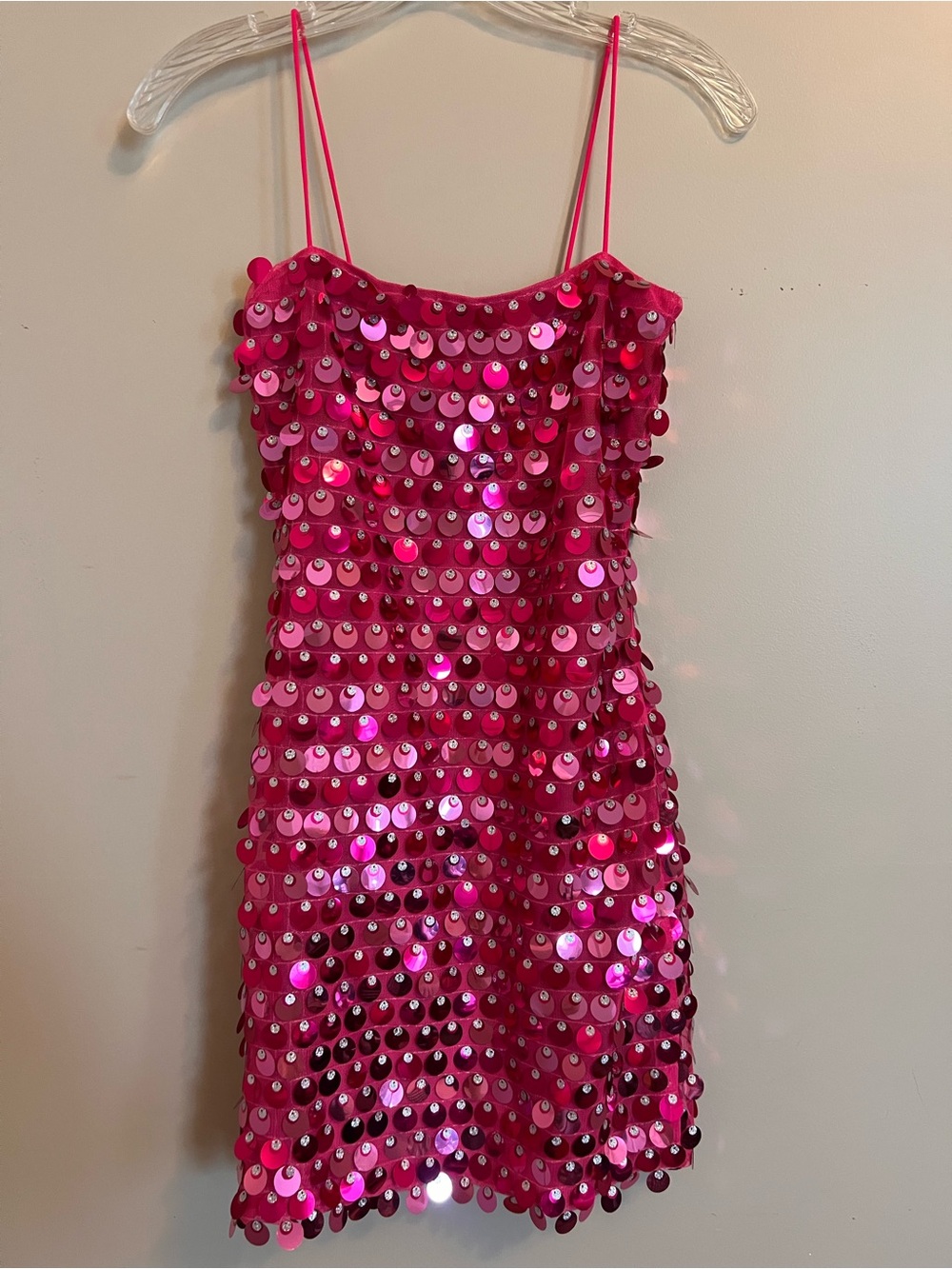 Hello Molly Hot Pink Sequin Mini Dress - Picture 2 of 4